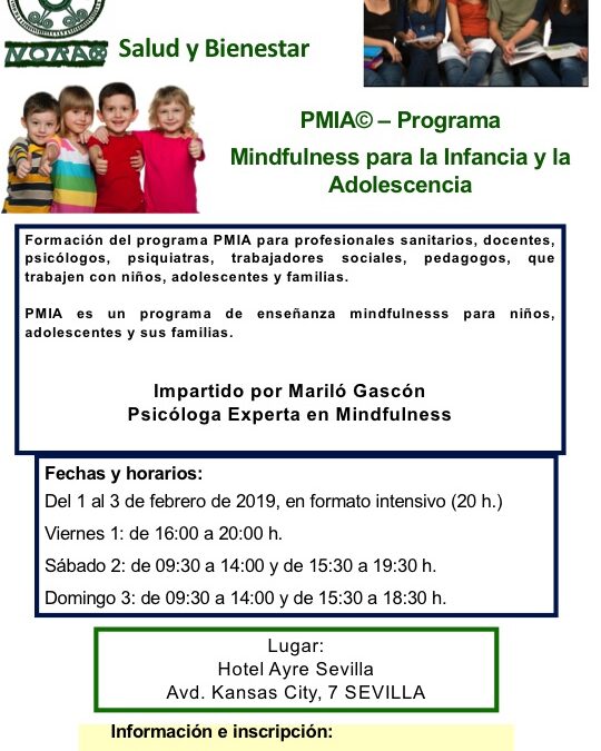 Formación para profesionales del Programa PMIA – Mindfulness para la infancia y la adolescencia. Febrero 2019