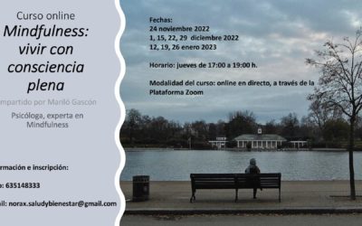 Curso online «Mindfulness: vivir con Consciencia Plena». Del 24 noviembre 2022 al 26 enero 2023